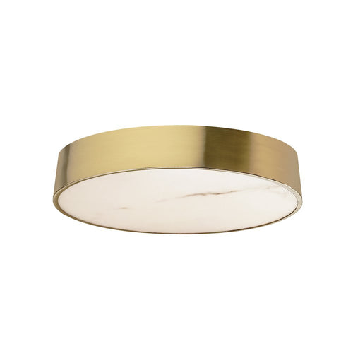 30W Flush Mount in Aged Brass w/ Alabaster Diffuser - Dainolite