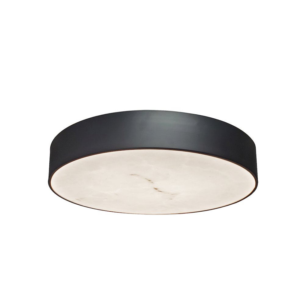 30W Flush Mount in Matte Black w/ Alabaster Diffuser - Dainolite