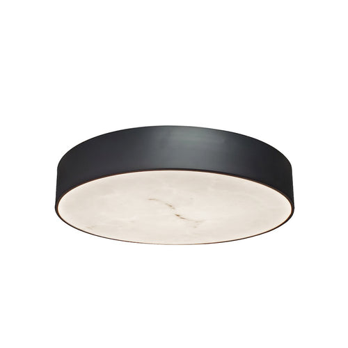 30W Flush Mount in Matte Black w/ Alabaster Diffuser - Dainolite