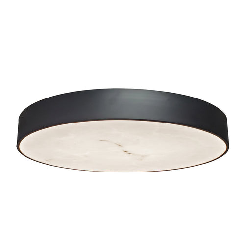 40W Flush Mount in Matte Black w/ Alabaster Diffuser - Dainolite