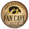 Iowa Hawkeyes Sign Wood 14 Inch Round Barrel Top Design - Wincraft