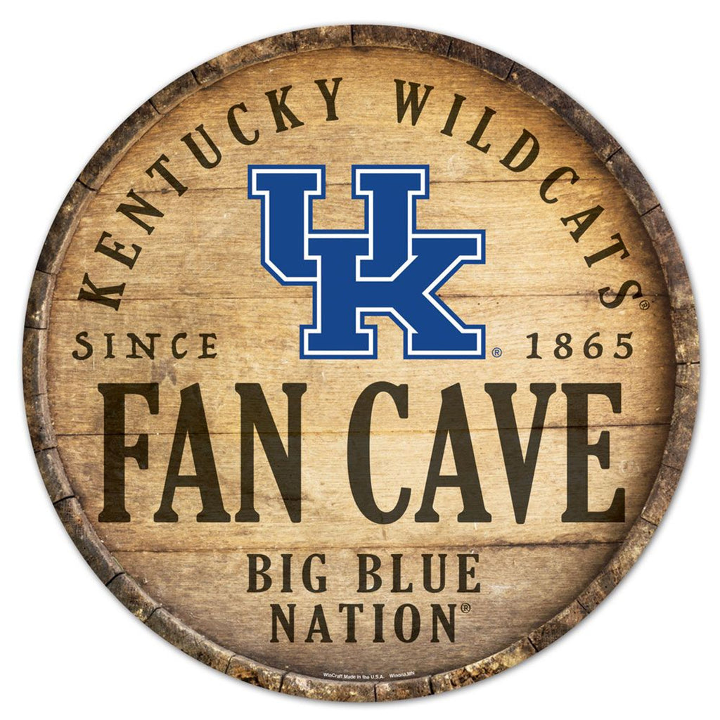 Kentucky Wildcats Sign Wood 14 Inch Round Barrel Top Design - Special Order - Wincraft