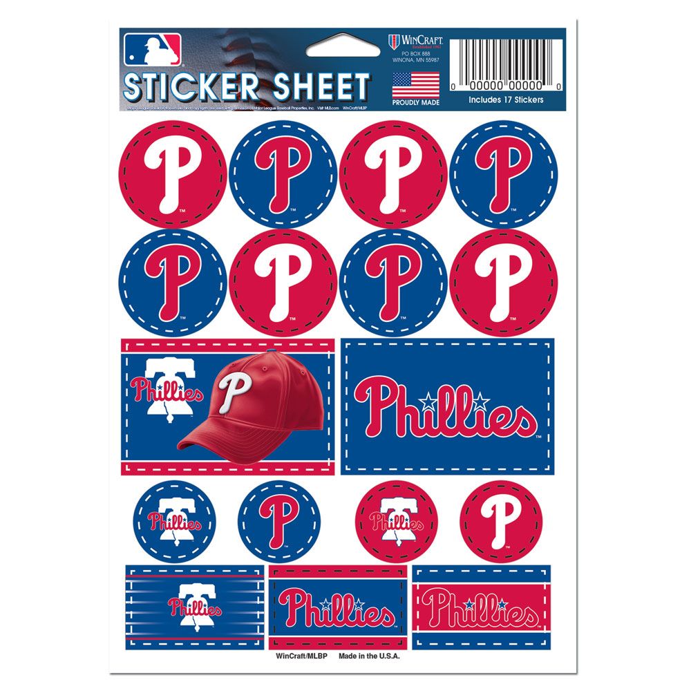 Philadelphia Phillies Decal Sheet 5x7 Vinyl - WinCraft