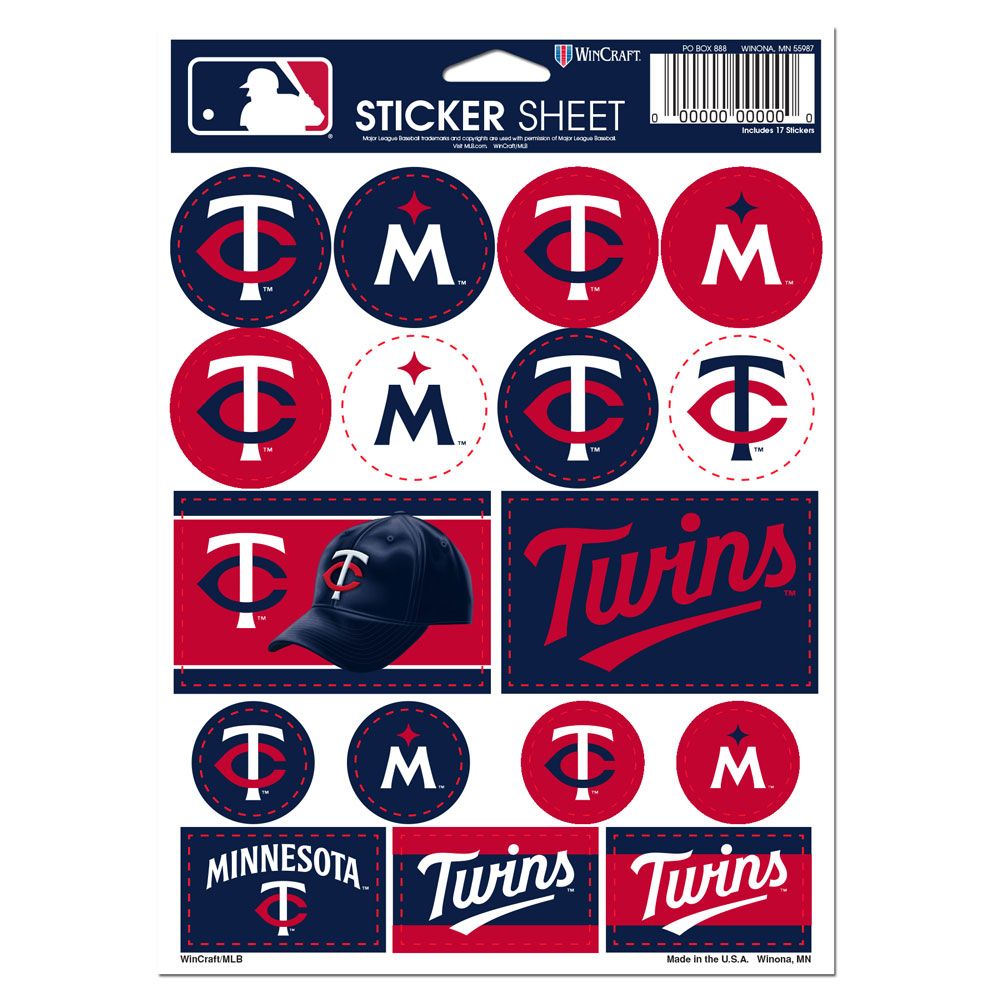 Minnesota Twins Decal Sheet 5x7 Vinyl - WinCraft