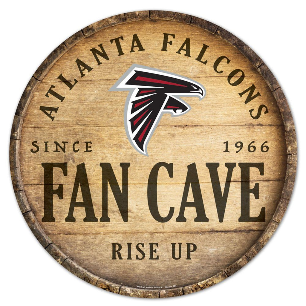 Atlanta Falcons Sign Wood 14 Inch Round Barrel Top Design - Wincraft