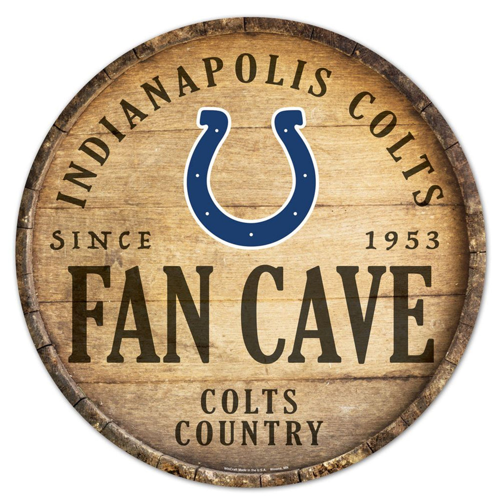 Indianapolis Colts Sign Wood 14 Inch Round Barrel Top Design - Wincraft