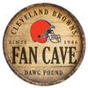 Cleveland Browns Sign Wood 14 Inch Round Barrel Top Design - Wincraft