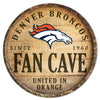 Denver Broncos Sign Wood 14 Inch Round Barrel Top Design - Wincraft