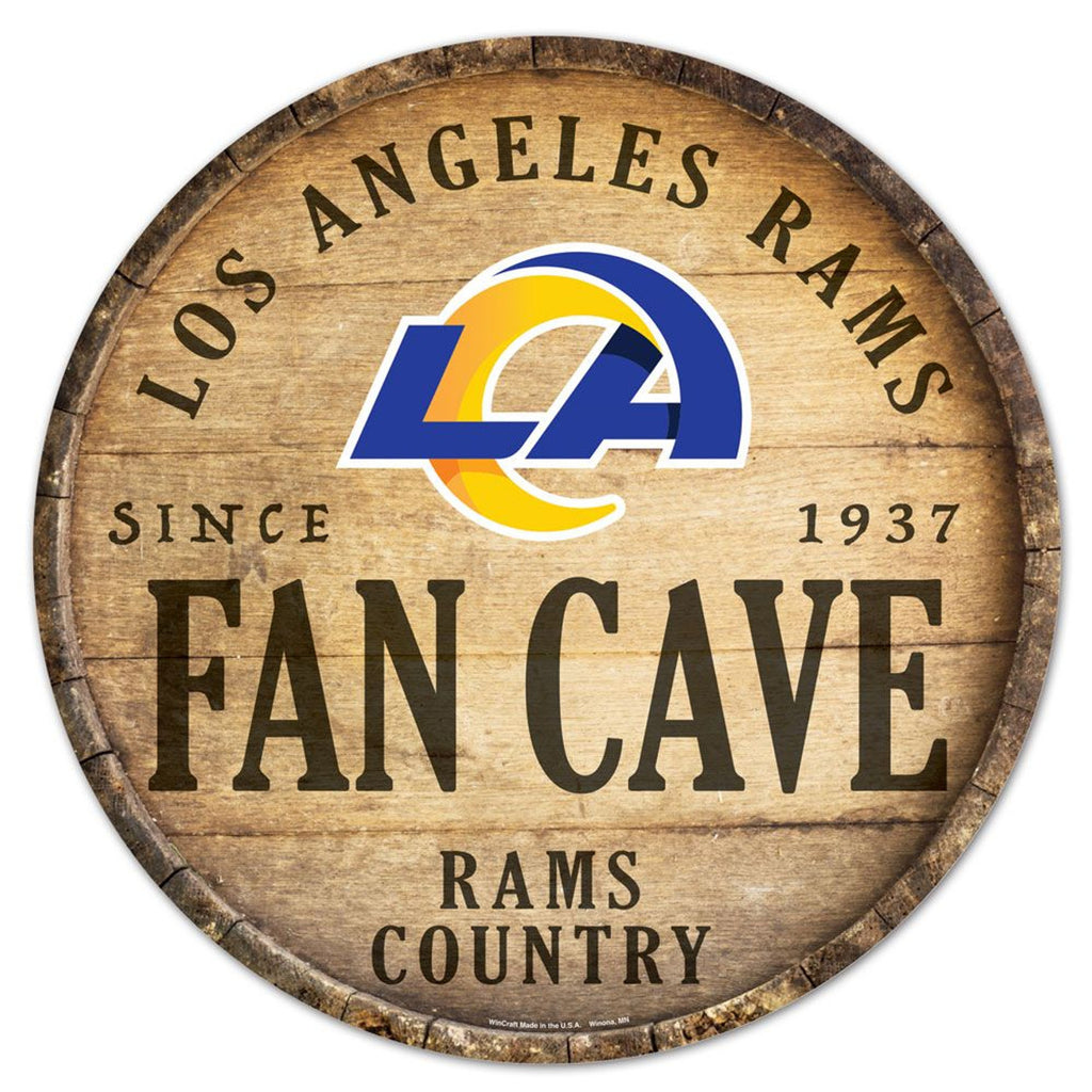 Los Angeles Rams Sign Wood 14 Inch Round Barrel Top Design - Wincraft