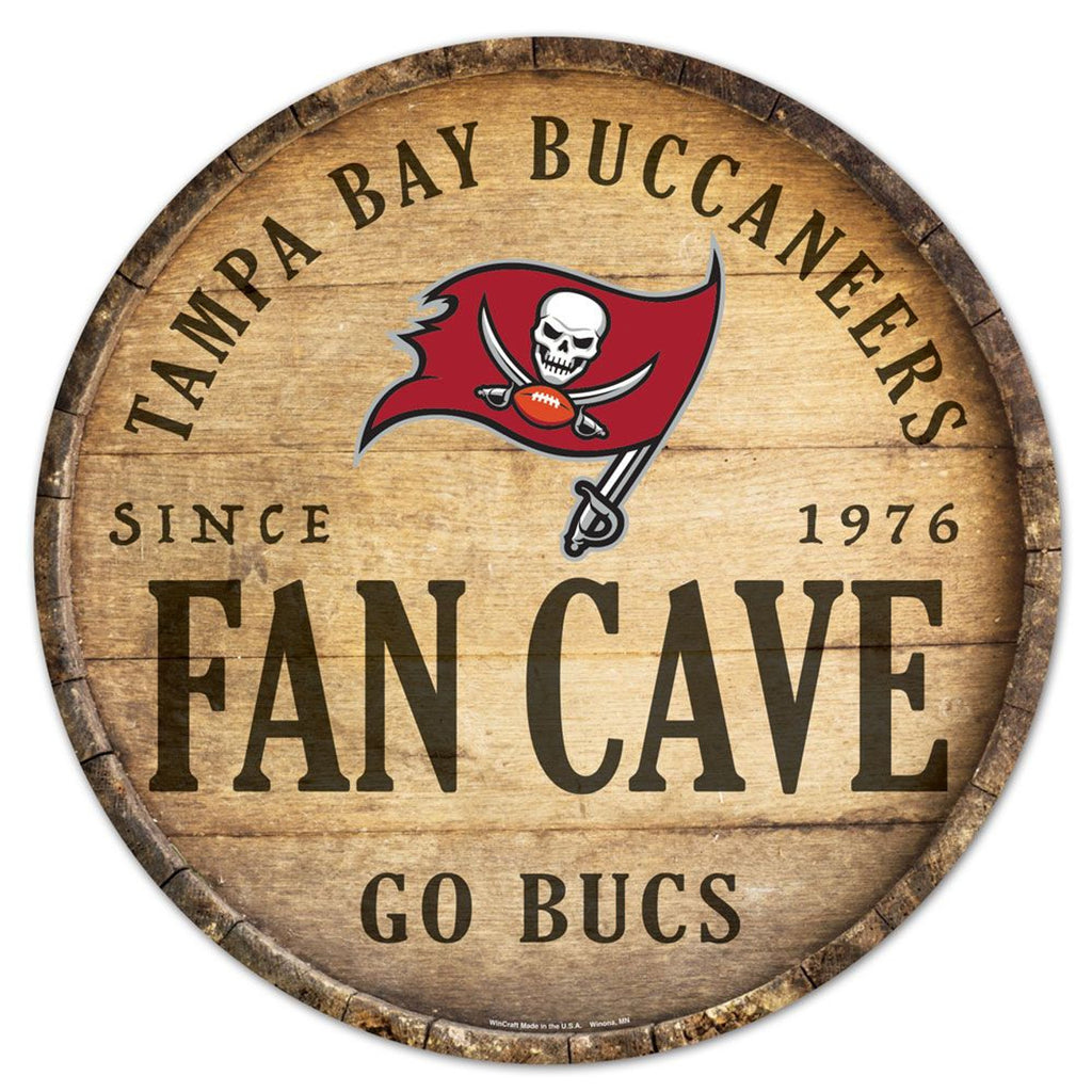 Tampa Bay Buccaneers Sign Wood 14 Inch Round Barrel Top Design - Wincraft