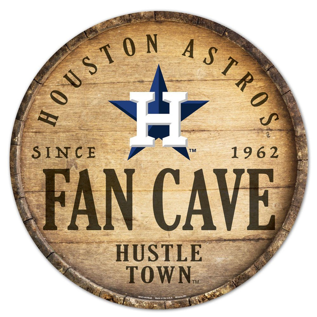 Houston Astros Sign Wood 14 Inch Round Barrel Top Design - Wincraft