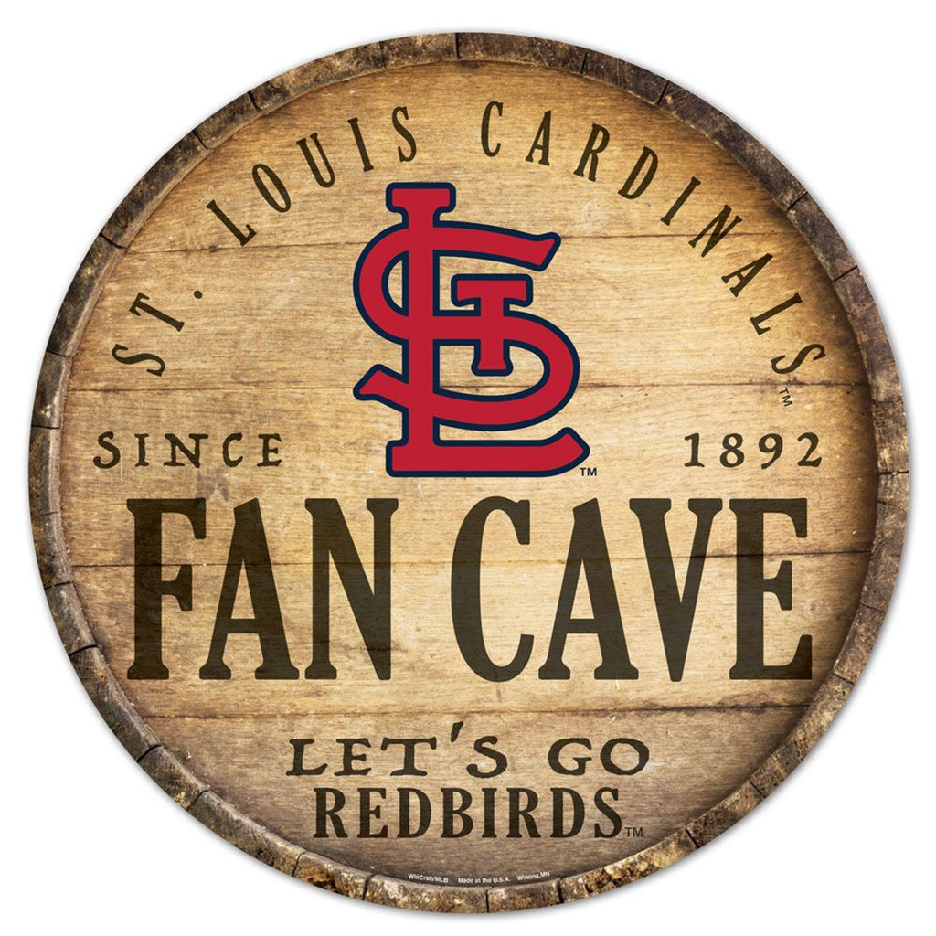 St. Louis Cardinals Sign Wood 14 Inch Round Barrel Top Design - Wincraft