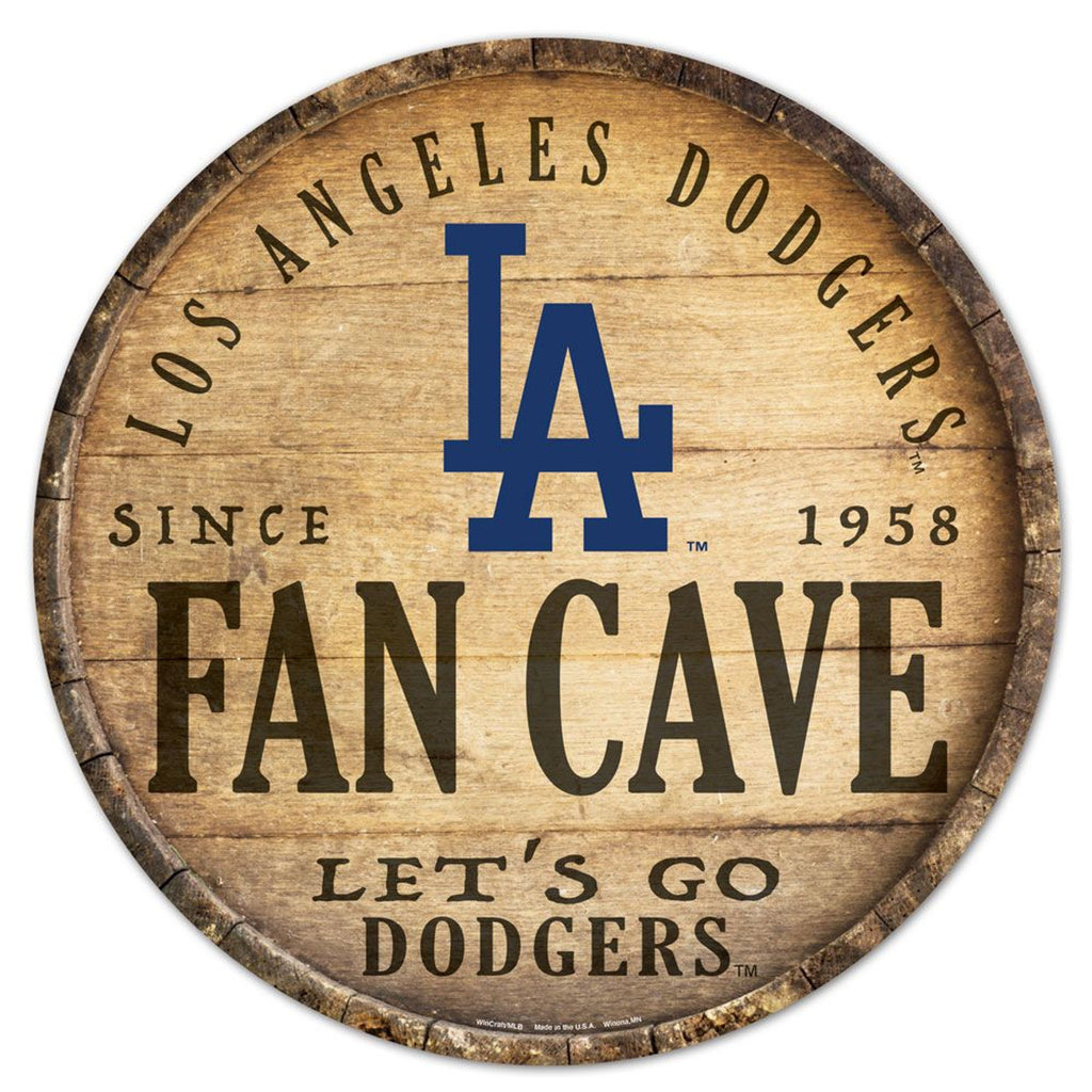 Los Angeles Dodgers Sign Wood 14 Inch Round Barrel Top Design - Wincraft