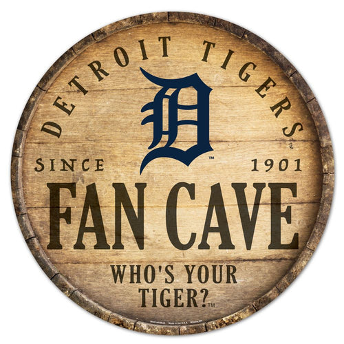 Detroit Tigers Sign Wood 14 Inch Round Barrel Top Design - WinCraft