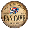 Oklahoma City Thunder Sign Wood 14 Inch Round Barrel Top Design - Special Order - Wincraft