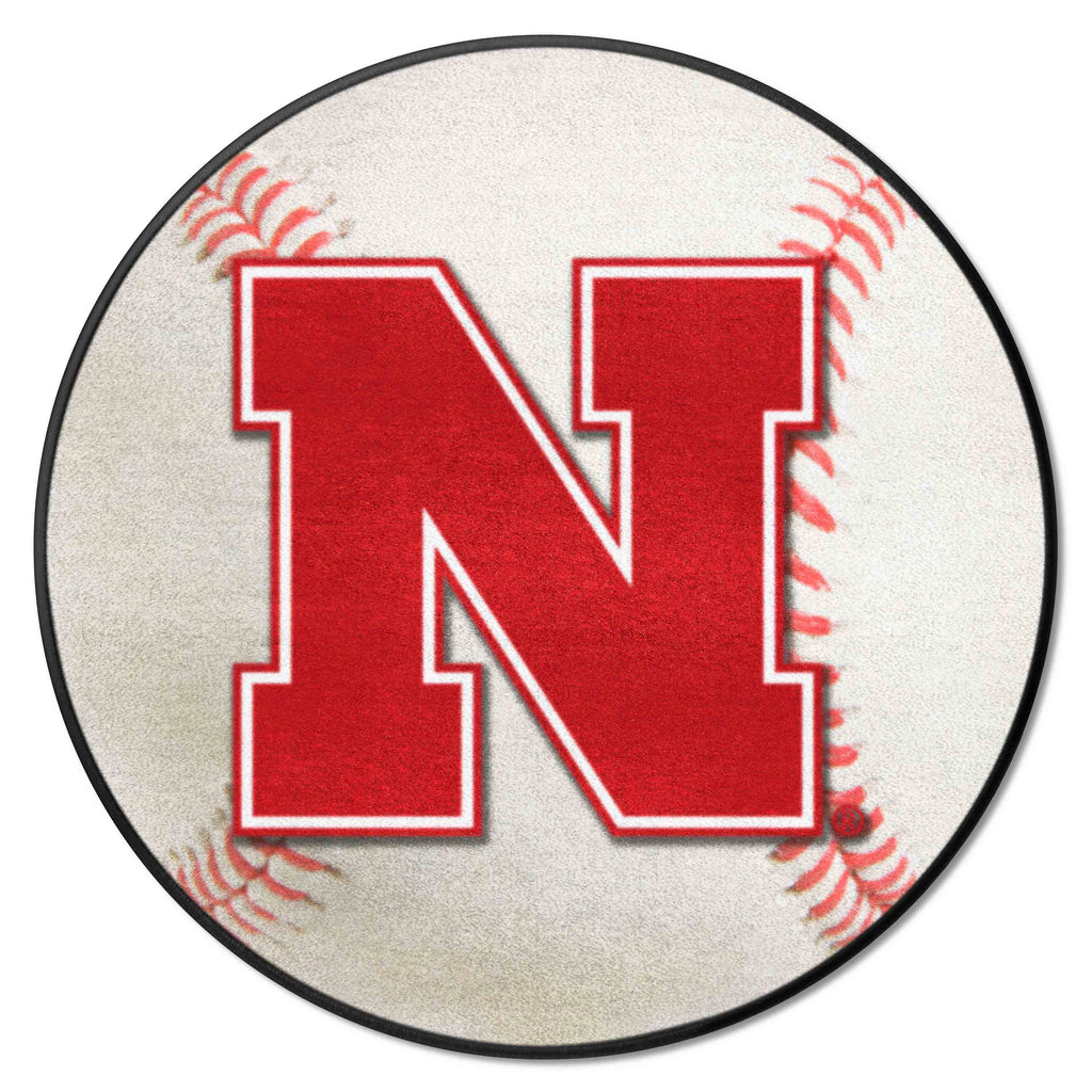 Fanmats - University of Nebraska Baseball Mat 27'' diameter