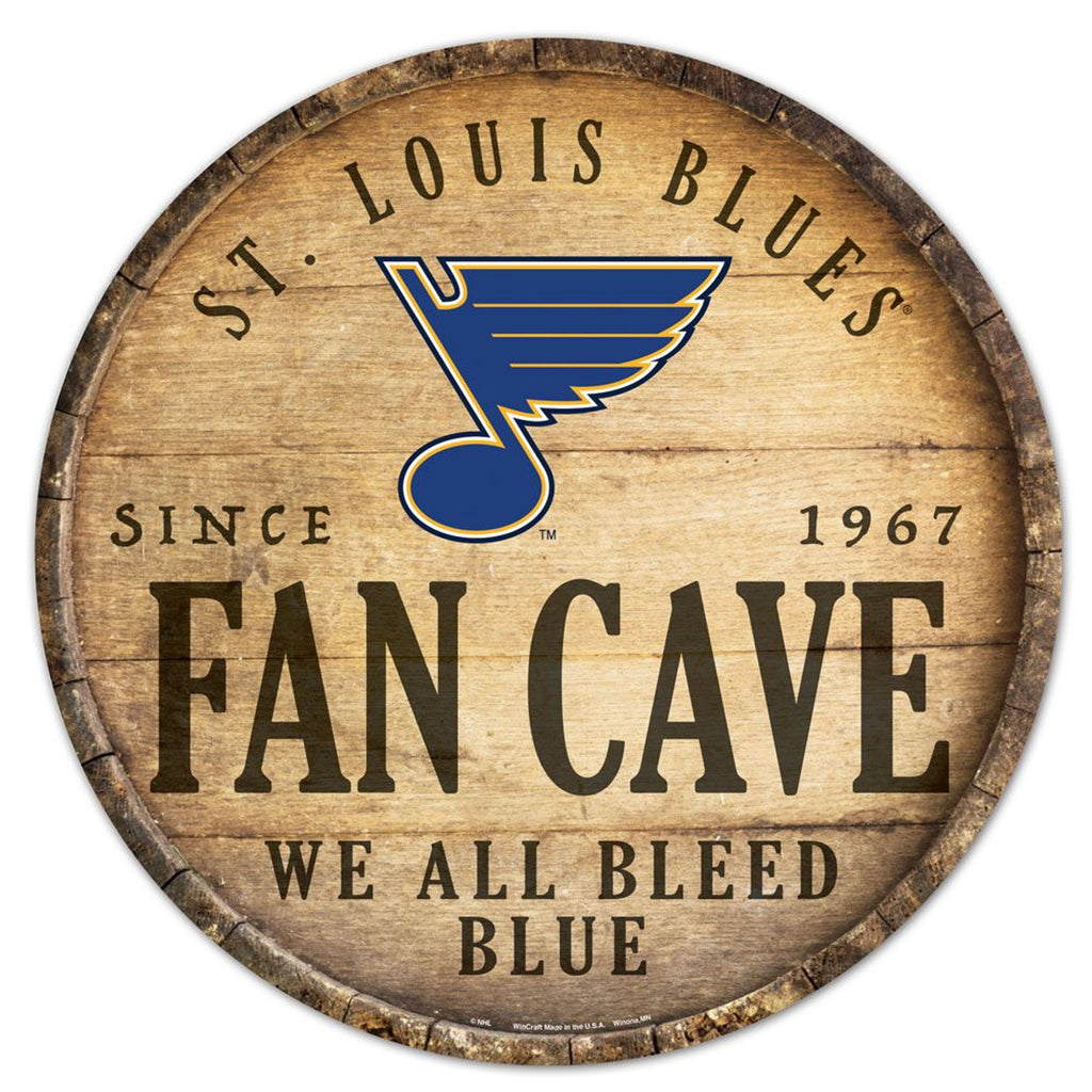 St. Louis Blues Sign Wood 14 Inch Round Barrel Top Design - Special Order - Wincraft