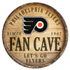 Philadelphia Flyers Sign Wood 14 Inch Round Barrel Top Design - Special Order - Wincraft