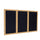 36''x72'' 3-Dr Wood Fr Oak Finish Encl Recycled Rubber Bulletin Board - Confetti - Ghent