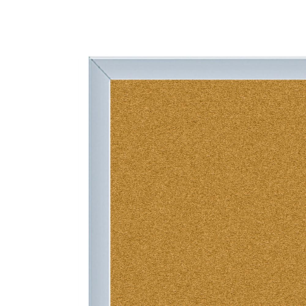 Ghent Natural Cork Bulletin Board with Aluminum Frame, 3'H x 4'W