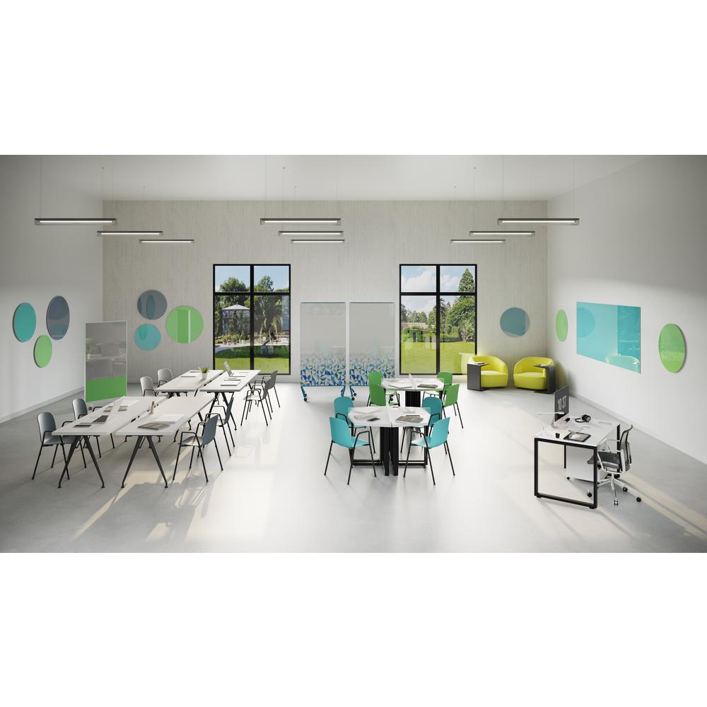 Ghent Coda Low Profile Circular Glassboard, Magnetic, Green, 24'' Diameter