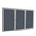 Ghent 48''x96'' 3-Door Satin Aluminum Frame Enclosed Fabric Bulletin Board - Gray