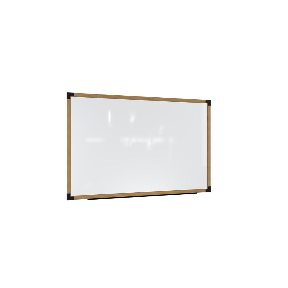 Ghent Prest Wall Whiteboard, Magnetic, Natural Oak Frame, 4'H x 8'W