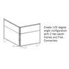 Ghent Floor Partition with Aluminum Frame and 2 Split Panel Infill, Porcelain and Carmel Vinyl, 72''H x 48''W