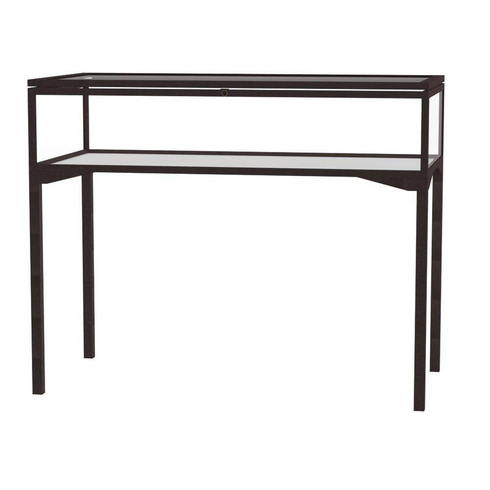 Keepsake   48''W x 10''H x 24''D  Table Top Four Leg Case, Sliding Door, Dk. Bronze Finish - Waddell