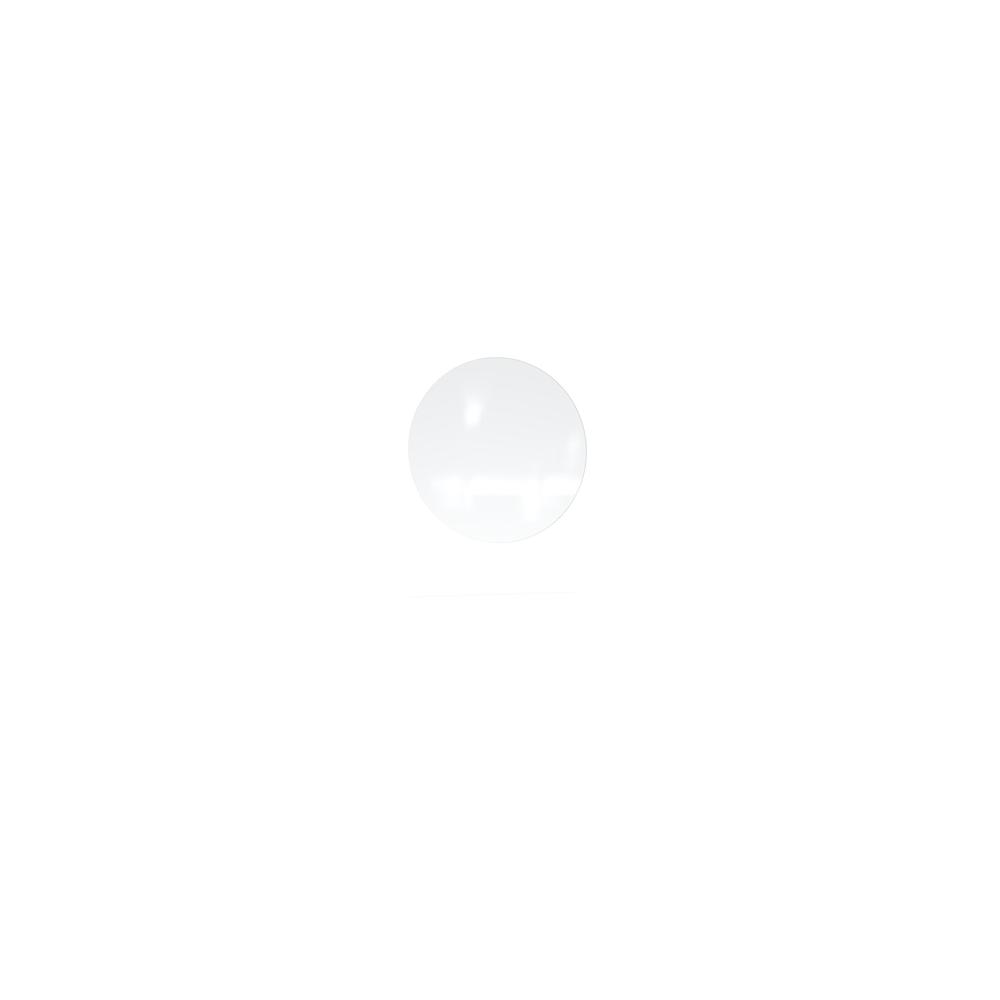 Ghent Coda Low Profile Circular Glassboard, Non-Magnetic, White, 24'' Diameter