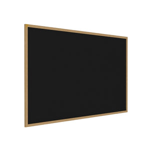 48.5''x144.5'' Wood Fr, Oak Finish Recycled Rubber Bulletin Board - Black - Ghent