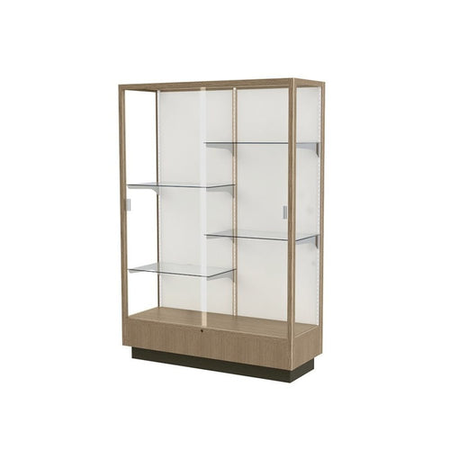 Heritage  48''W x 70''H x 18''D  Floor Case, Mirror Back, Hardwood Natural Maple Finish - Waddell