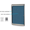 42⅛''x27¾'' 1-Dr Silhouette Encl Bulletin Bd, Black Frame, Vinyl Fabric Navy - Ghent