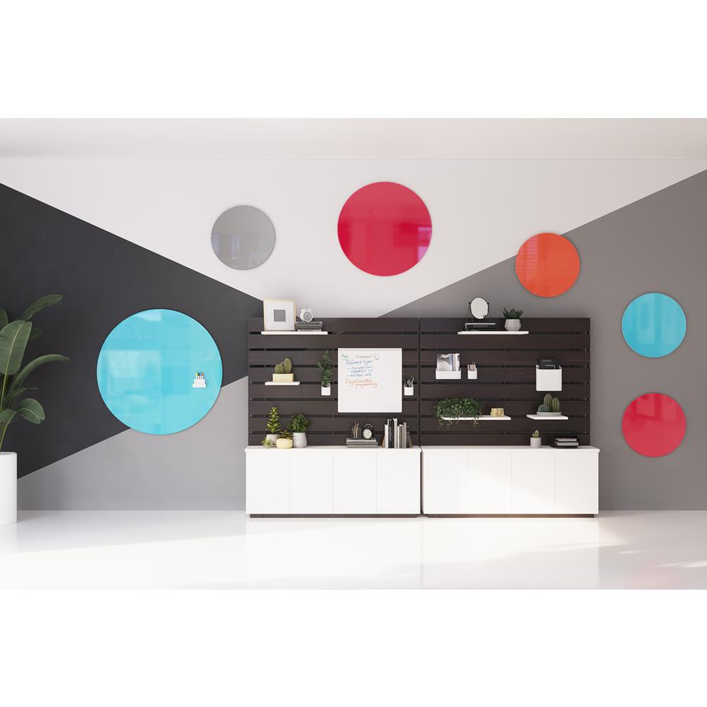 Ghent Coda Low Profile Circular Glassboard, Non-Magnetic, Smoke, 24'' Diameter