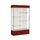 Spirit  48''W x 80''H x 16''D  Lighted Floor Case, Plaque Back, Satin Finish, Maroon Base and Top - Waddell