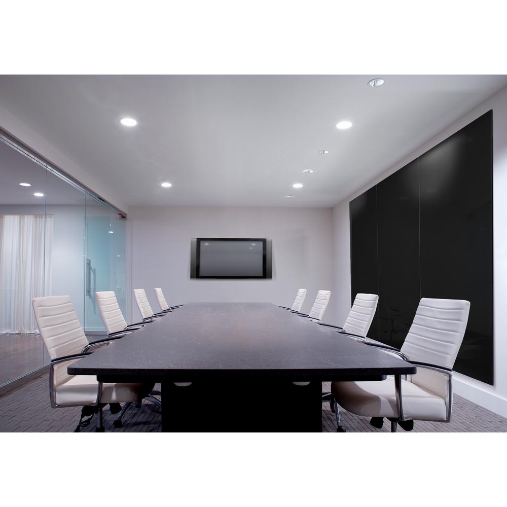 Ghent Aria 4'H x 3'W Magnetic Glass White Board, Gray Surface, Vertical, 4 Rare Earth Magnets, 4 Markers and Eraser