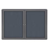 34''x47'' 2-Door Ovation Gray Fabric Bulletin Board - Gray Frame - Ghent