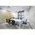 Ghent Aria 4'H x 3'W Magnetic Glass White Board, Blue Surface, Vertical, 4 Rare Earth Magnets, 4 Markers and Eraser