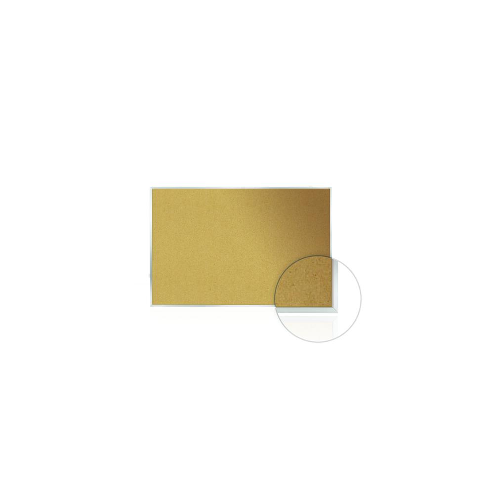 Ghent Natural Cork Bulletin Board with Aluminum Frame, 4'H x 8'W