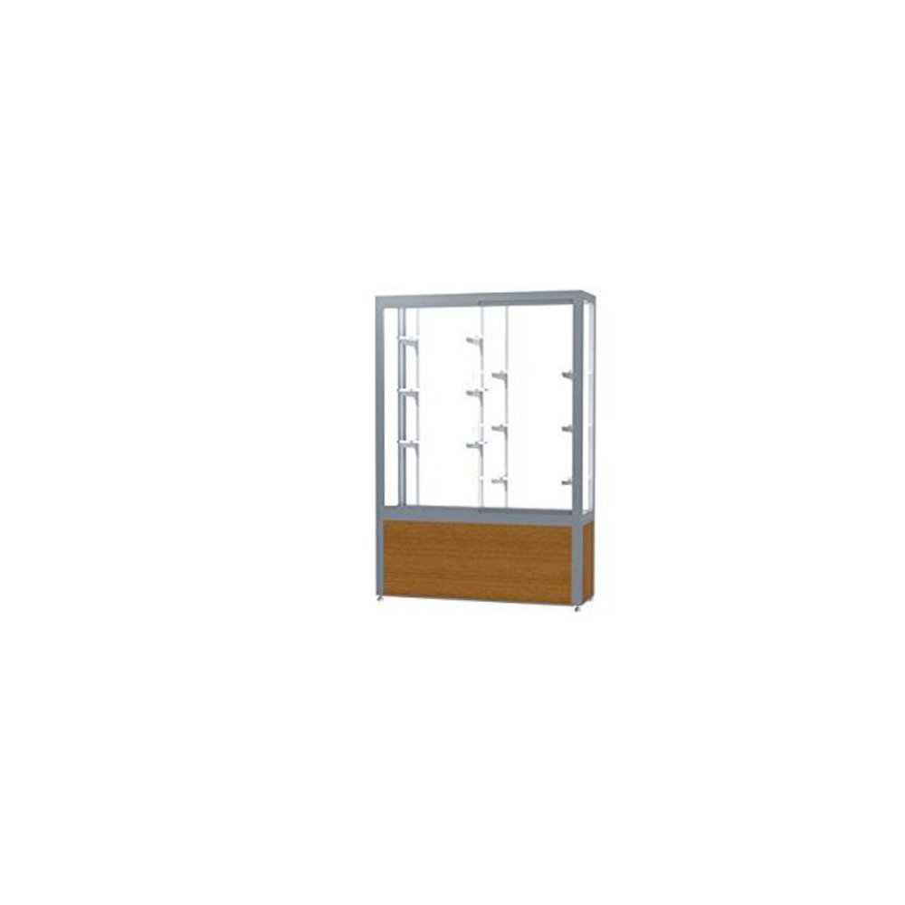Challenger  48''W x 66''H x 16''D  Floor Case, White Back, Satin Finish, Lt. Oak Vinyl Base - Waddell