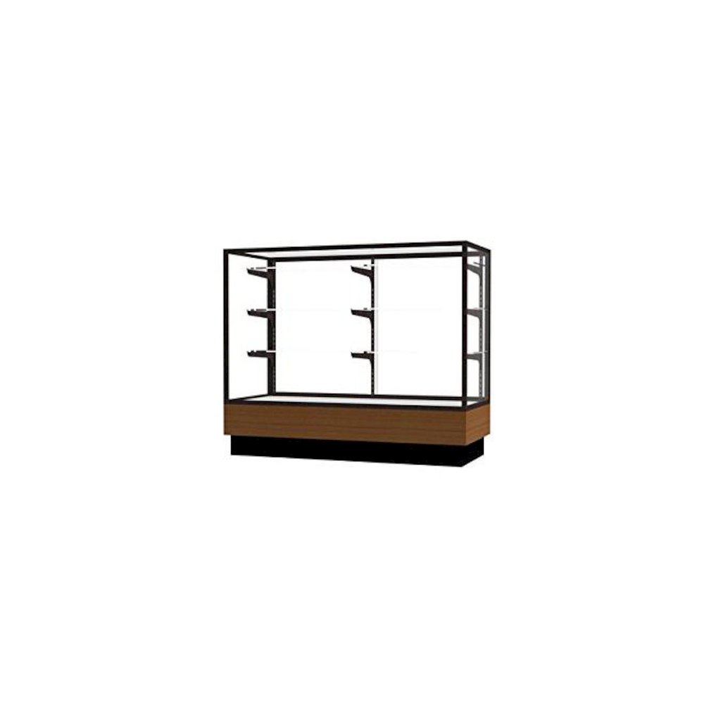 Merchandiser  48''W x 40''H x 20''D  Counter Case,  Dk. Bronze Finish, Lt. Oak Base - Waddell
