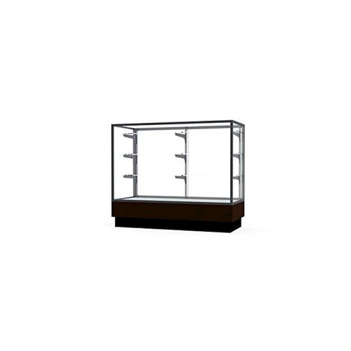 Merchandiser  48''W x 40''H x 20''D  Counter Case,  Satin Finish, Walnut Base - Waddell