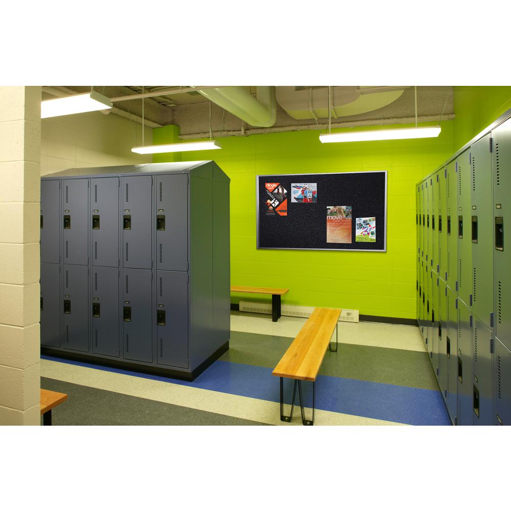 Ghent Recycled Bulletin Board with Aluminum Frame, 4'H x 8'W, Confetti