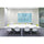 Ghent 4'x8' Harmony Magnetic Glass Board, Colors - Square Corners - Blue - 4 Rare Earth Magnets, 4 Markers and Eraser