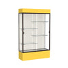 Spirit  48''W x 80''H x 16''D  Lighted Floor Case, Plaque Back, Dk. Bronze Finish, Goldenrod Base and Top - Waddell
