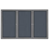 48''x72'' 3-Door Ovation Gray Fabric Bulletin Board - Gray Frame - Ghent