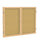 Ghent 2 Door Enclosed Natural Cork Bulletin Board with Oak Wood Frame, 3'H x 5'W