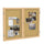 Ghent 2 Door Enclosed Natural Cork Bulletin Board with Oak Wood Frame, 3'H x 5'W