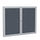 Ghent 36''x48'' 2-Door Satin Aluminum Frame Enclosed Fabric Bulletin Board - Gray