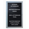 Ghent 1 Door Enclosed Vinyl Letter Board with Satin Aluminum Frame, 36''H x 30''W, Black